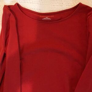 Long sleeve, Christmas red, crew neck tshirt